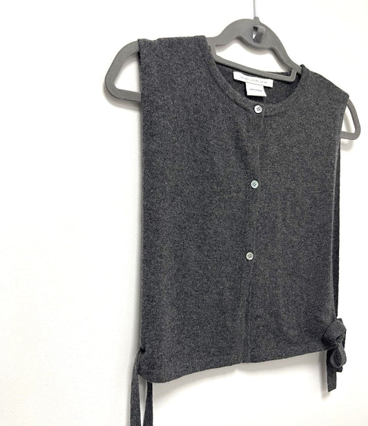 CASHMERE Knitted Poncho in Charcoal.
