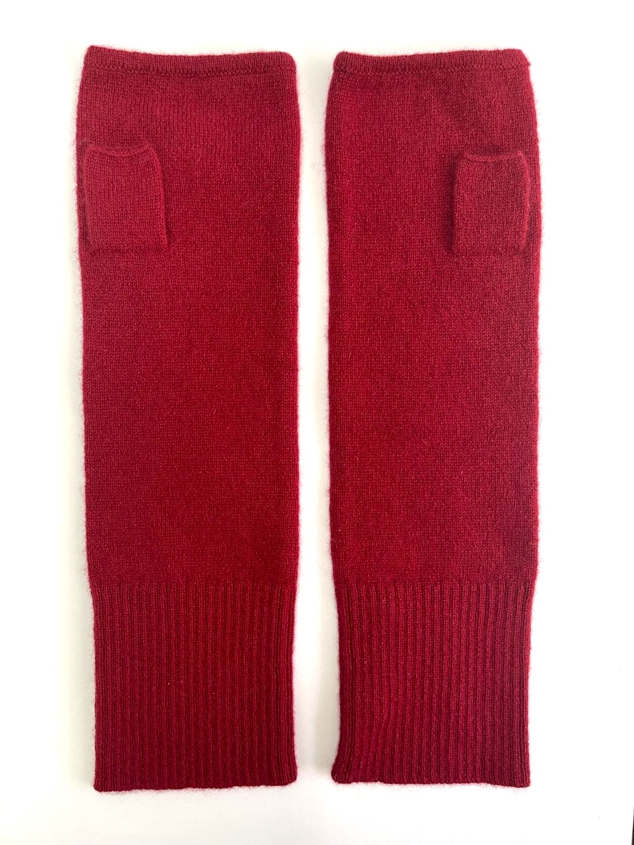 CASHMERE FINGERLESS GLOVES in Red