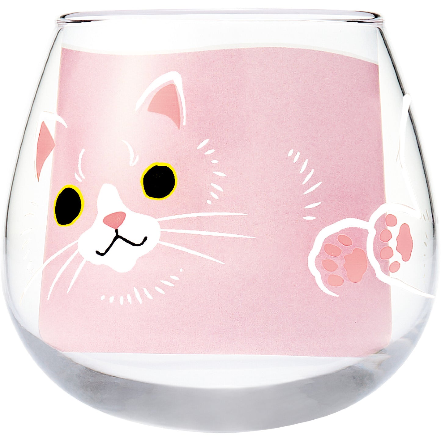 Cat Glass Tumbler Floating Animal Prints Shimmering Effect 320ml Cute Gift Japan