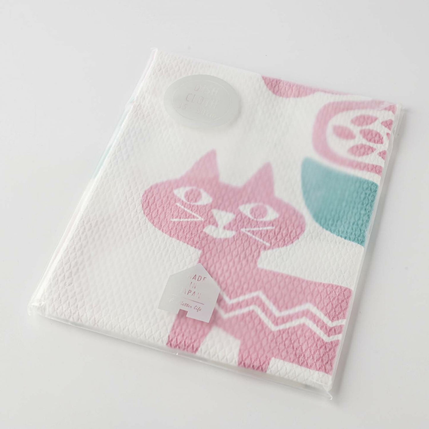 Atelier FOLK Dia Weave Dishcloth Cat Likes Fruit Japanese Cotton Cloth 35x50cm