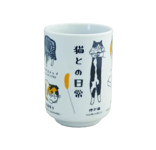 Japanese Cat Life Mug –  Daily Life with Cats Porcelain Mug (280ml) Made in Japan- Marusan Kondo