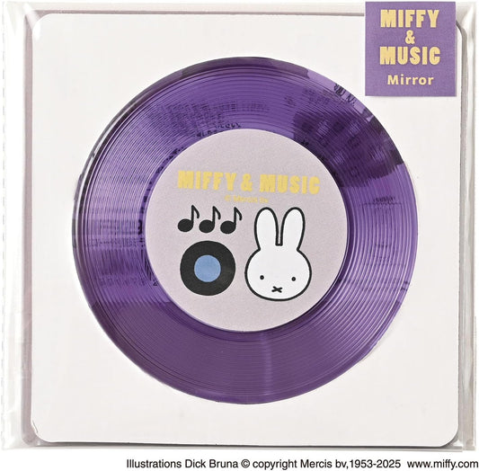 Miffy Record-Shaped Mirror Miffy & Music Design with PVC Case Double-Sided Japan