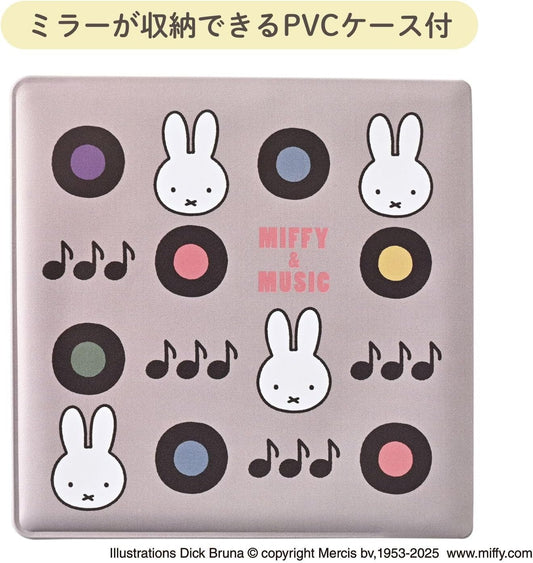 Miffy Record-Shaped Mirror Miffy & Music Design with PVC Case Double-Sided Japan